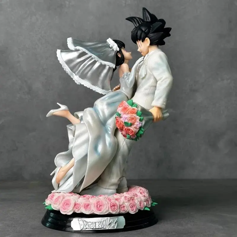 Goku & Chichi Wedding Version 31cm Pvc Action Figure Collectible Model Toy Couple Statue Ornament Wedding Gift
