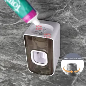 2 in 1 Wall Mounted Toothbrush Holder and Automatic Toothpaste Dispenser, 2 Slot Toothpaste Squeezer Bathroom Shower Organizer