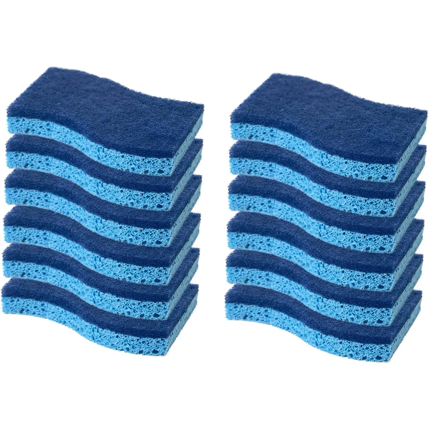 12 Pcs Non-Scratch Dish Sponge, Dual Sided Kitchen Sponges Dish Scrubber for Dishes, Long Lasting Dishwashing Household Cleaning All Purpose Sponges for Kitchen, Easy to Dry and Reusable