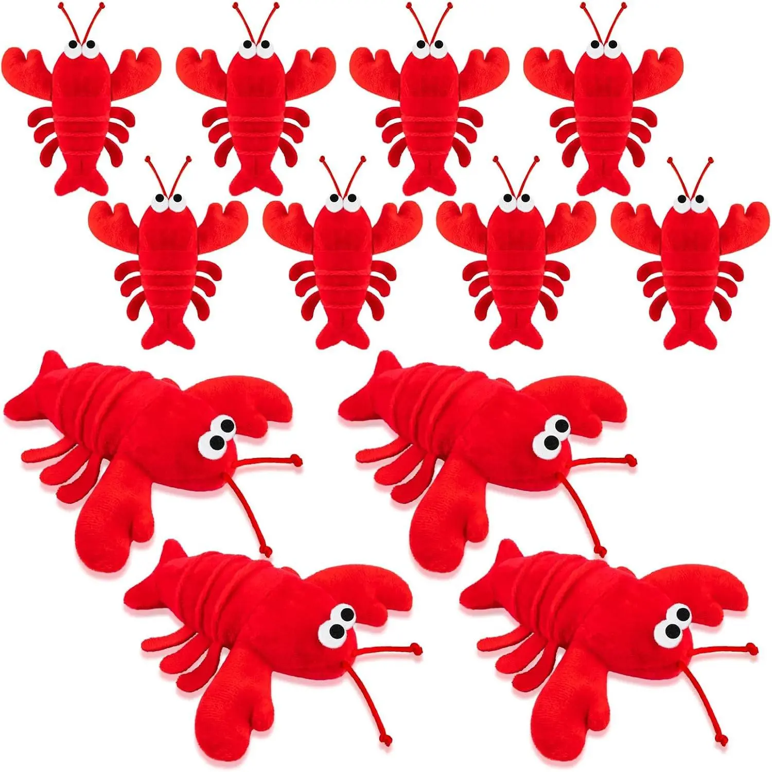 12Pack Lobster Toy Cute Plush Lobster Stuffed Animal Crab Doll for Kids, Soft Mini Plush Stuffed Lobsters Crab Hanging Ornaments for Key Purse Bag Backpack DIY Birthday Favors