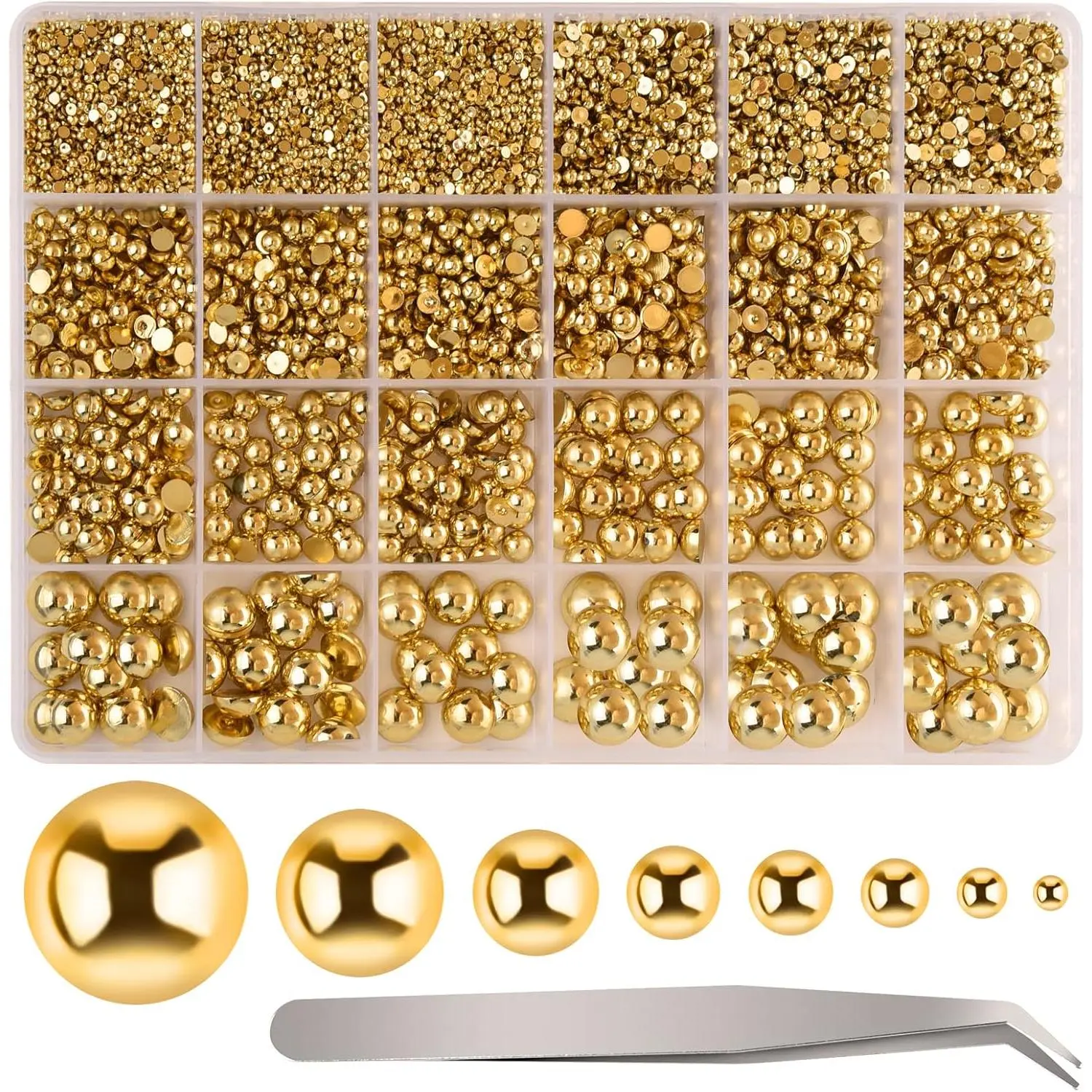 11070 count Flat   8 Sizes Half Round  Flatback  Beads Half  Bead for Crafts Embellishment Shoes Phone  Making