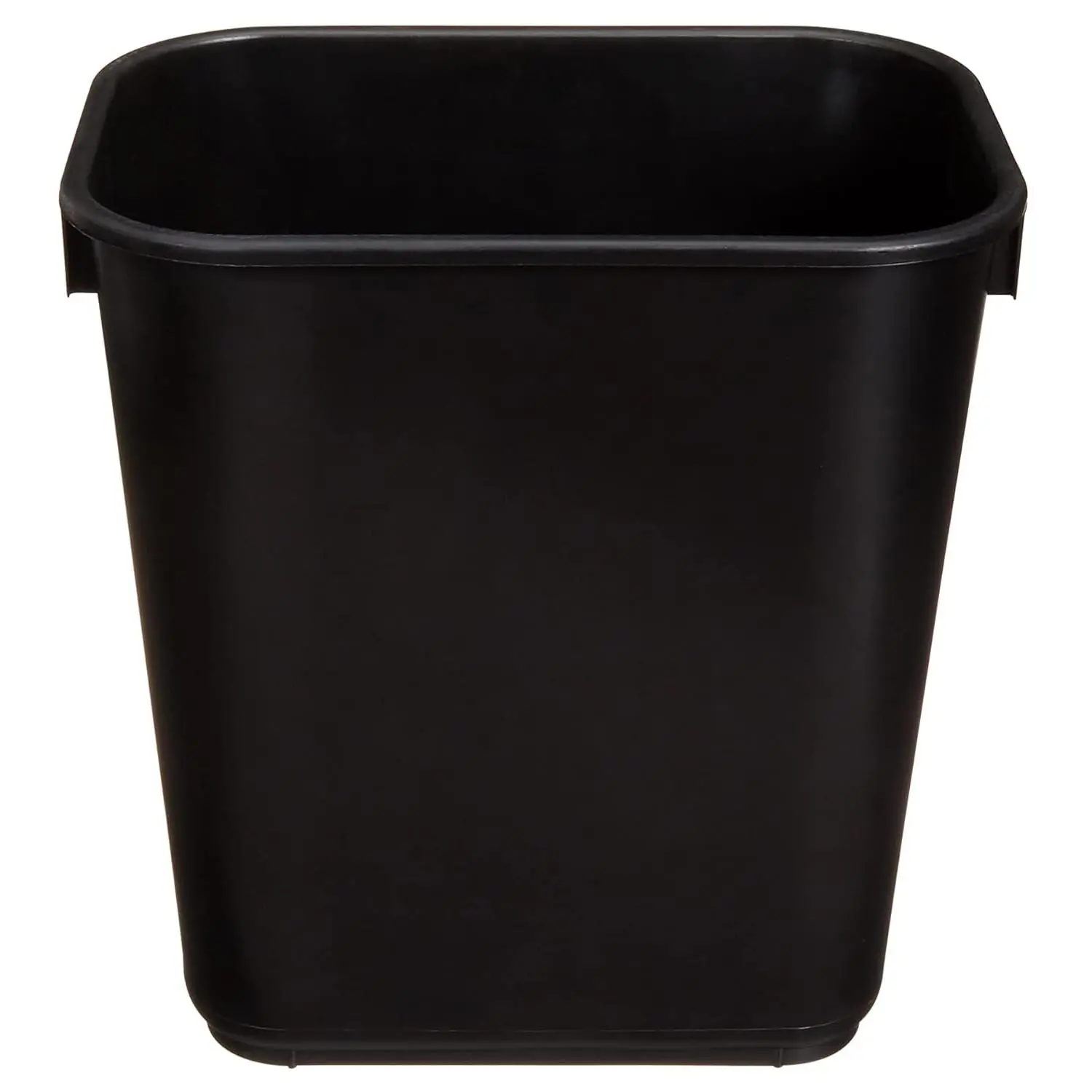 Basics Small Rectangular Commercial Office Wastebasket, Easy to Clean, 3 Gallon, Black, 2-Pack