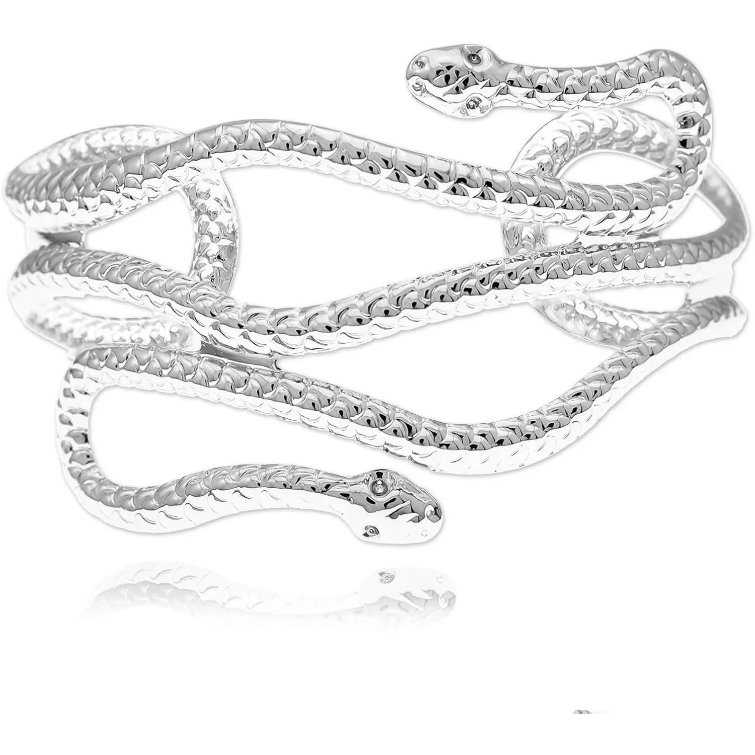 Chic Egypt Cleopatra Swirl Snake Arm Cuff Armlet Armband Open Bangle Bracelet 8cm Polycarbonate