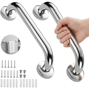 2 Pack 12 Inch Stainless Steel Shower Grab Bar, Bathroom Safety Handle for Seniors Elderly Handicap for Shower Chair Bench