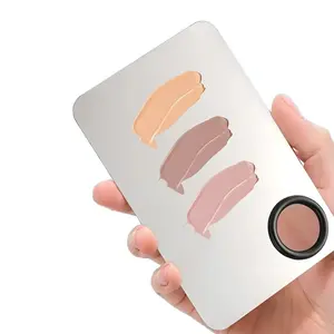 10pcs Stainless Steel Makeup Palette, Nail Art & Foundation Mixing Tray, Professional Color Matching Tool, Beauty Essentials