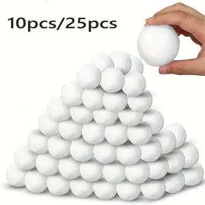10/25pcs 1.97in Soft Fluffy Artificial Snowballs, Indoor Outdoor Snowball Fight Set, Safe Clean Mud-Free, Christmas Fake Snowball Game