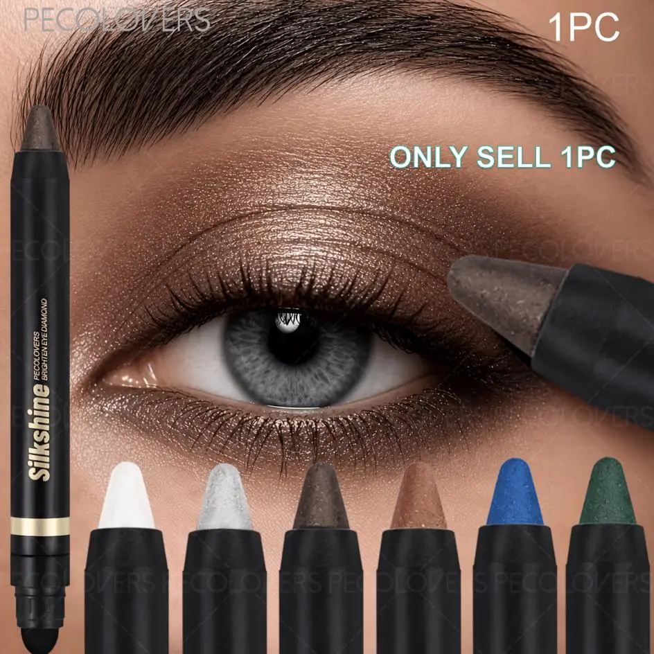 1pc Waterproof Metallic Glitter Eyeshadow Stick Matte Shimmer Lying Silkworm Long Lasting High Gloss Pearlescent Eyeshadow Pen