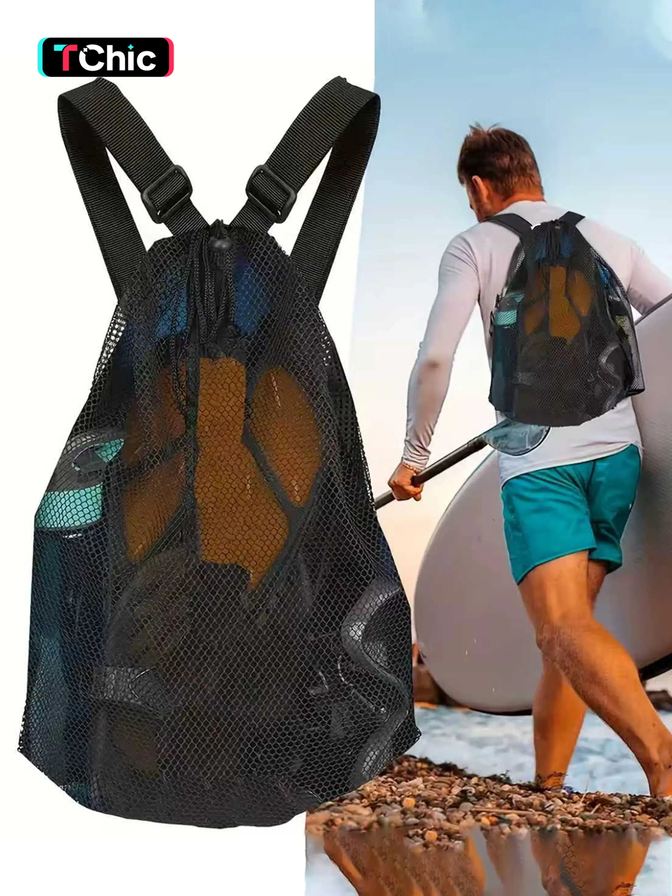 Unisex Drawstring Backpack, Outdoor Travel Sports Bag, Basketball Football Training Pack, Adjustable Straps, All Seasons Use