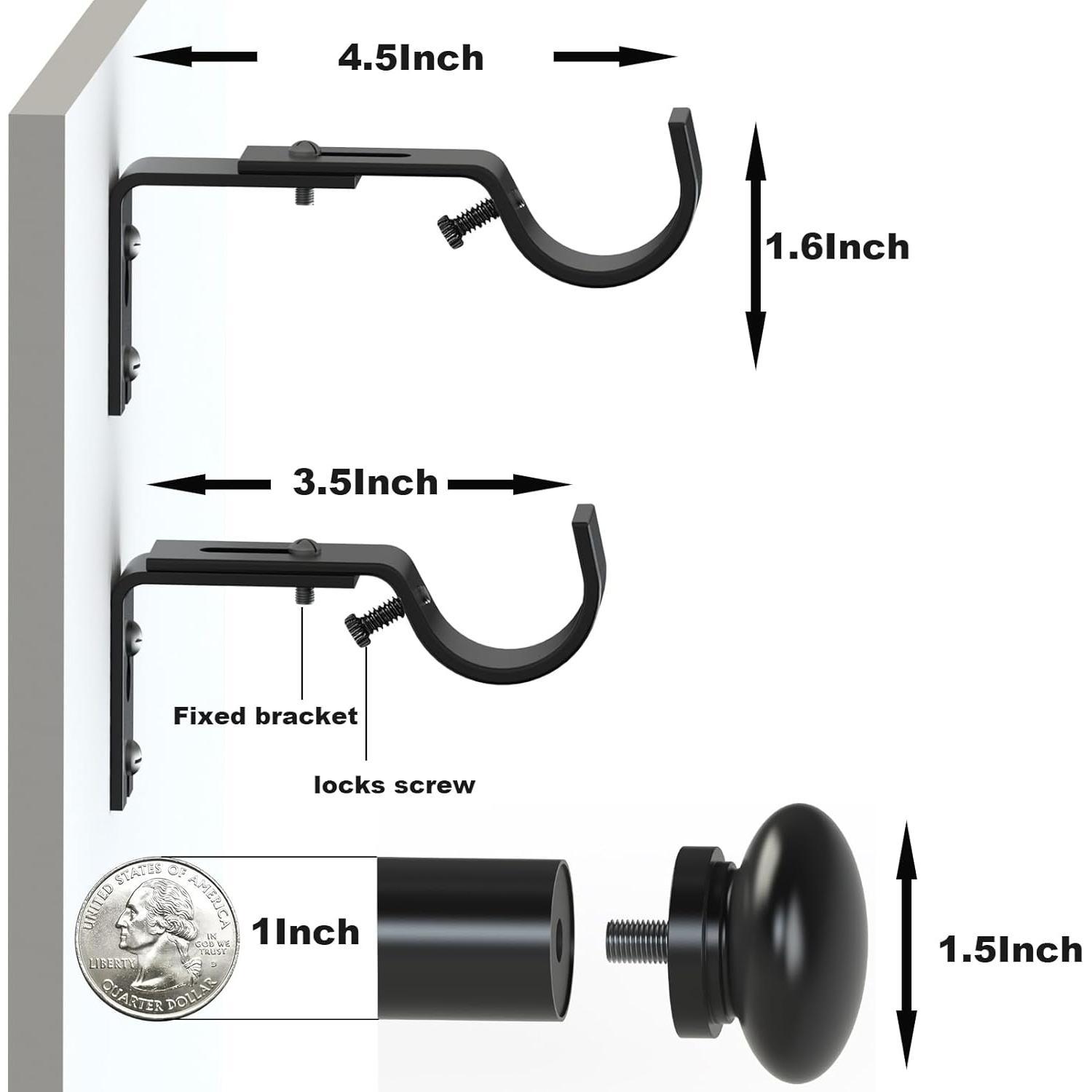 1 Inch Black Curtain Rod Set-33 to 82 Inch Long Heavy Duty Blackout Cutain Rod,Telescopic Adjustable Any Length,Easy Installation,Suitable for Bedroom,Kitchen or Living Room Windows Modern Decorative 1 Inch Black Curtain Rod Set-33 to 82 Inch Long Heavy Duty Blackout Cutain Rod,Telescopic Adjustable Any Length,Easy Installation,Suitable for Bedroom,Kitchen or Living Room Windows Modern Decorative