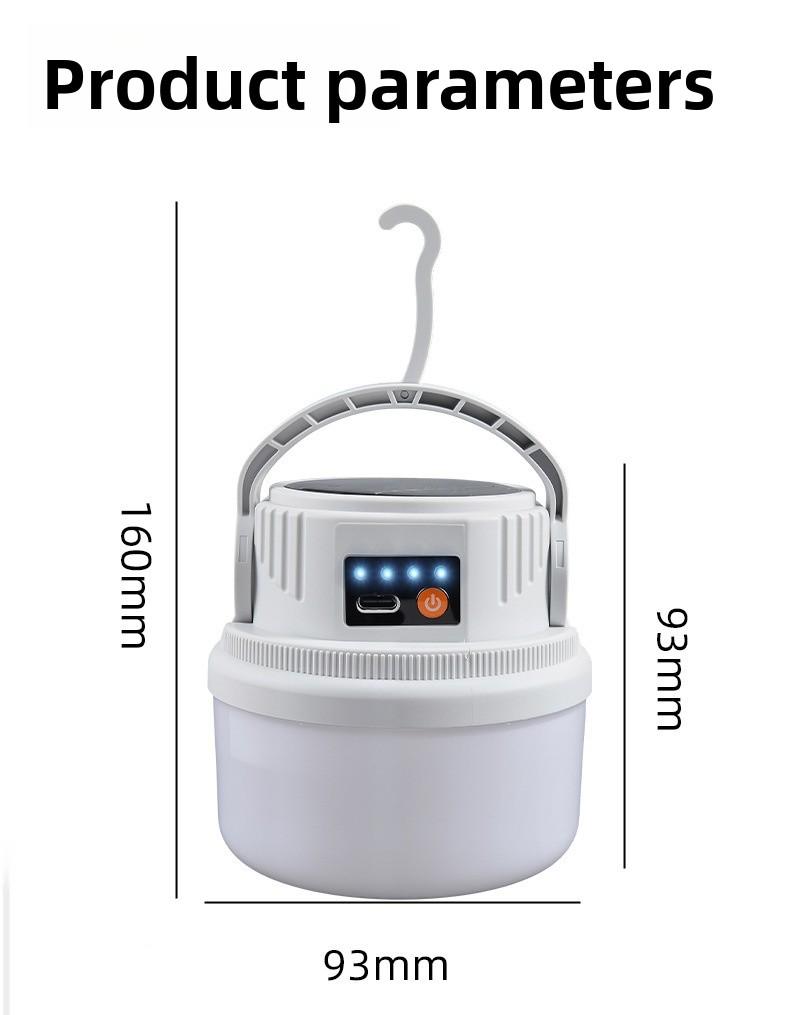 Solar Camping Lantern Outdoor Rechargeable LED Lights for Tent Emergency Home Use Portable Waterproof Lamp for Night Camping Party Hiking