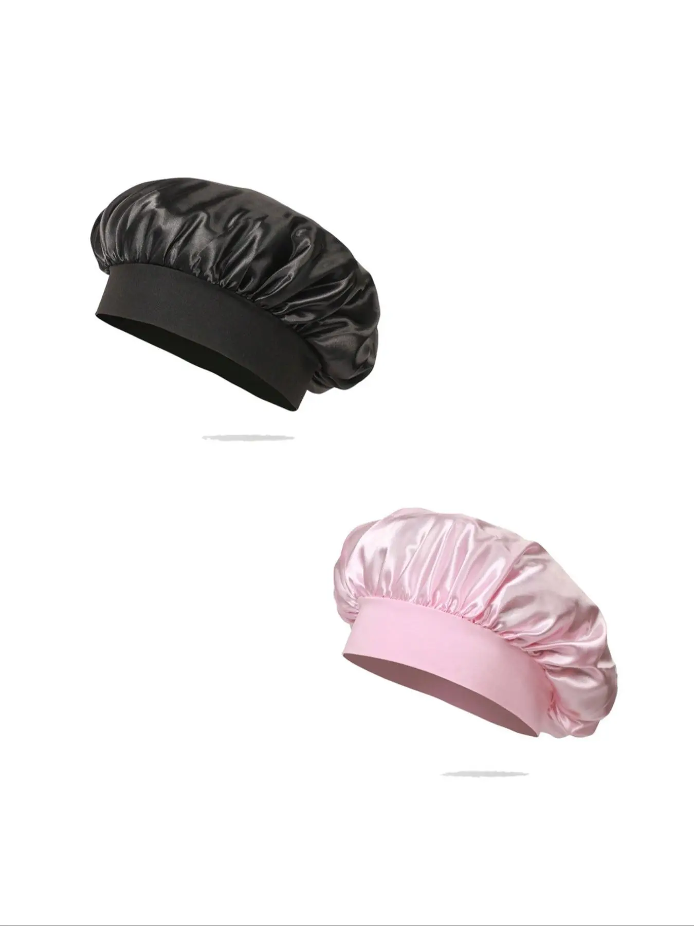 2pcs Kids Silk Bonnet for Sleeping, Satin Bonnet for Sleep, Kids Hair Bonnets for Curly Hair Girls, Wide Elastic Band, Sleeping Cap for Teens, Hair Care Cap, Curly Hair Nightcap