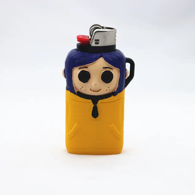 Kawaii Coraline Design Lighter Case Cover Holder, Fashionable Sleeves for Bic Standard Size Lighters, Durable & Stylish Protector