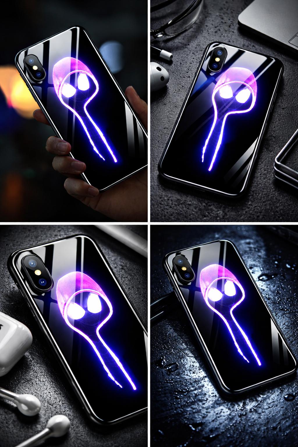LED Neon Glow Reactive Phone Case for iPhone 17 / 16 / 15 / 14/13/12