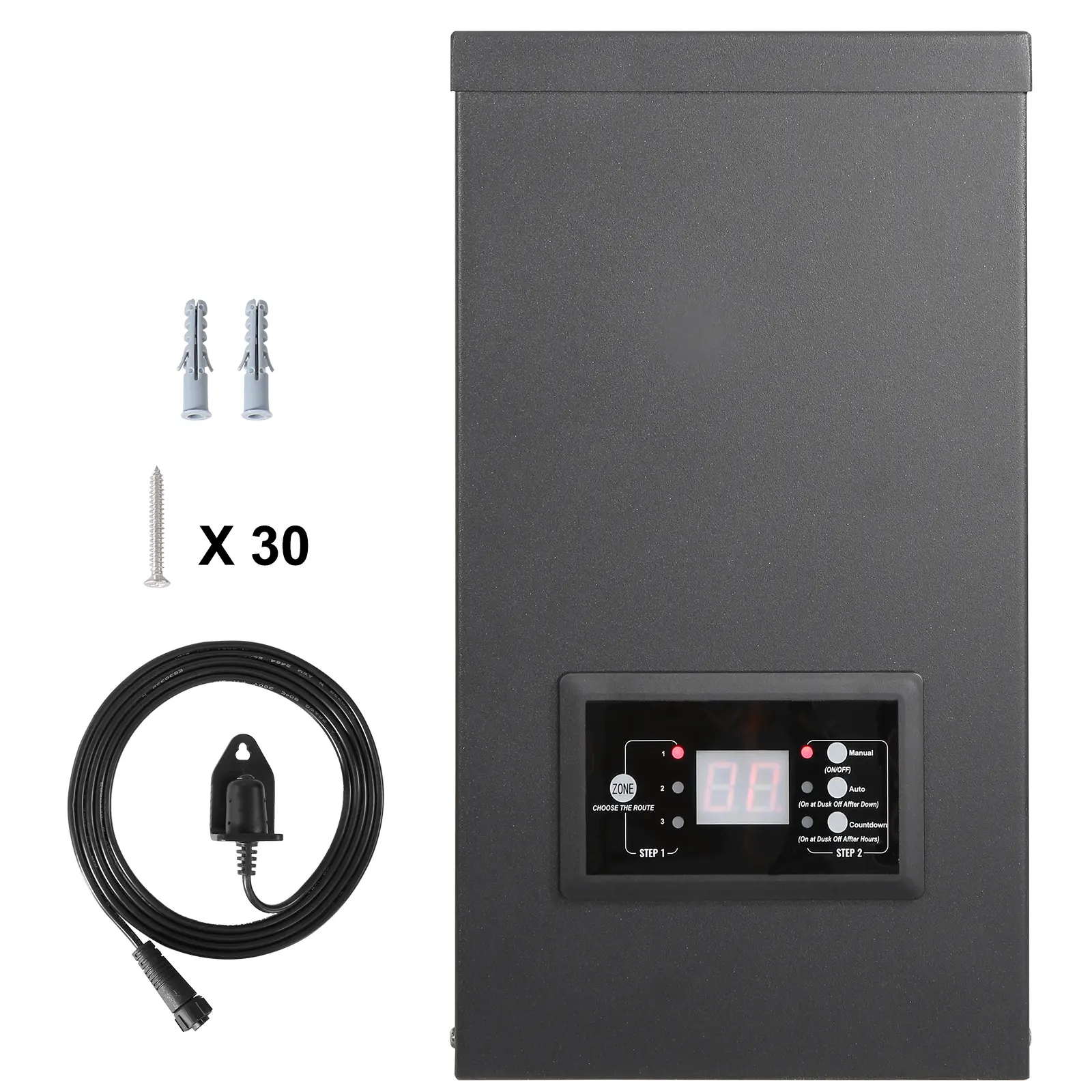 600W Power Landscape Transformer with Timer+Sensor, Weatherproof 120V AC to 12V/14V AC Outdoor Lighting Converter, ETL Certified for Exterior Use, Pathway Lights