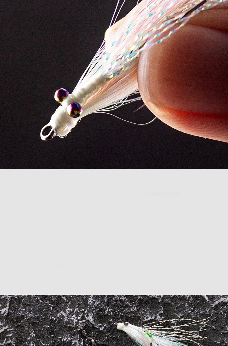 Micro Double Hook Ice Silk Crazy Charlie Fly Lure Casting Aid for Bass Perch Fishing