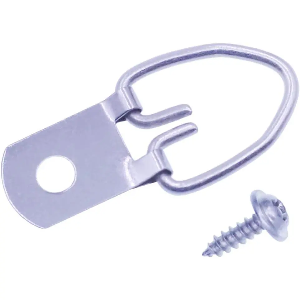 D-Ring Picture Hangers with Screws, 50 count Single Hole Picture  Hardware, Picture Hooks for Mirror, Clock, Decoration, Paintings, Artwork Picture Frame