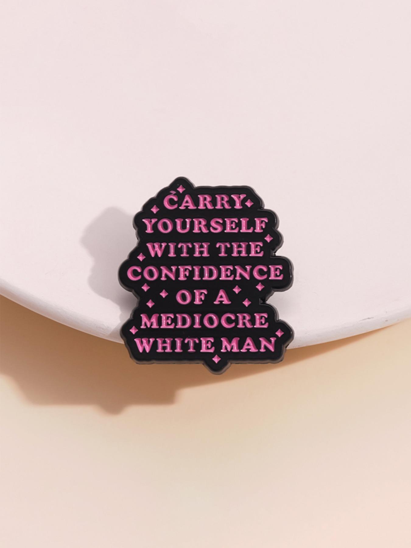 Letter Design Brooch for Summer, Fashion Casual Clip Type Alloy Accessories for Daily Holiday, Daily Clothing Decor, Trendy All-match & Exquisite Brooch for Birthday Gift, Enamel Metal Double Pin, Badge