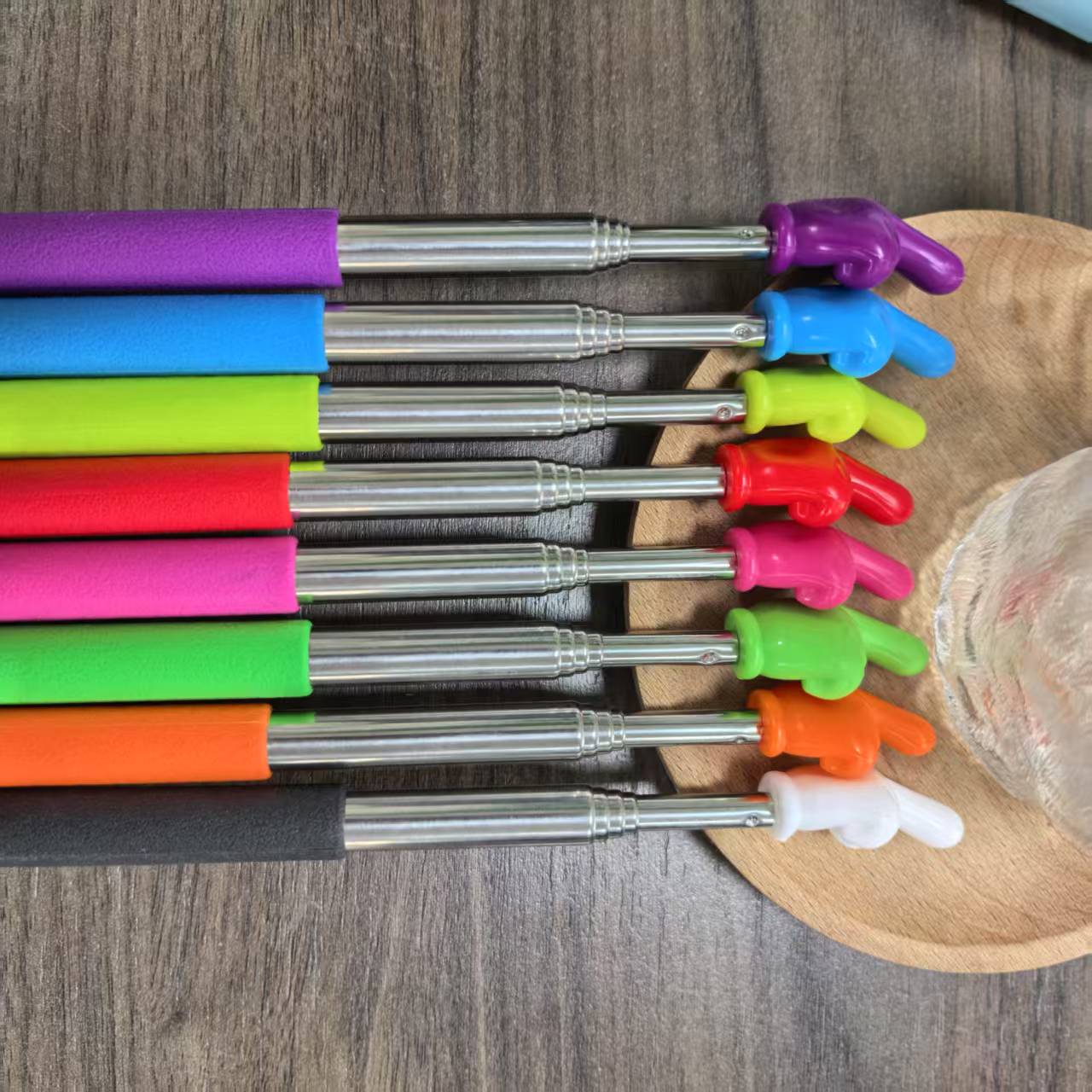 Adjustable Finger Indicator Tool, Multi-Color Teaching Aid, Stainless Steel Teaching Supplies, Ideal for Classroom and Home Use