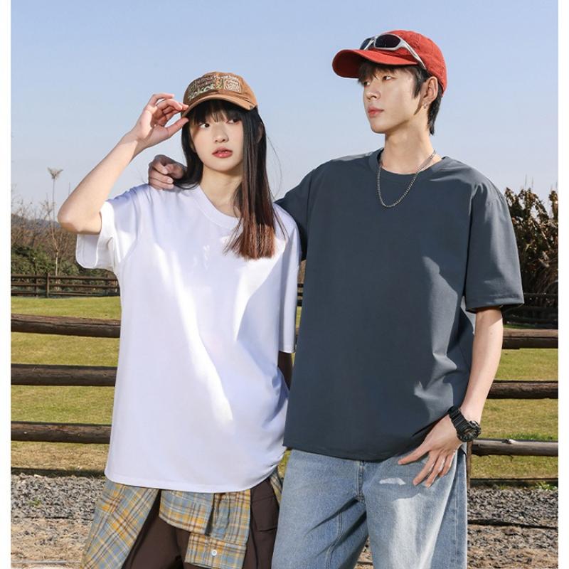 Solid 3-Packt-shirts 2026 Summer Oversize 100%Cotton T-Shirt Casual High Quality Short Sleeves Tee Shirt Basic Solid color Tops
