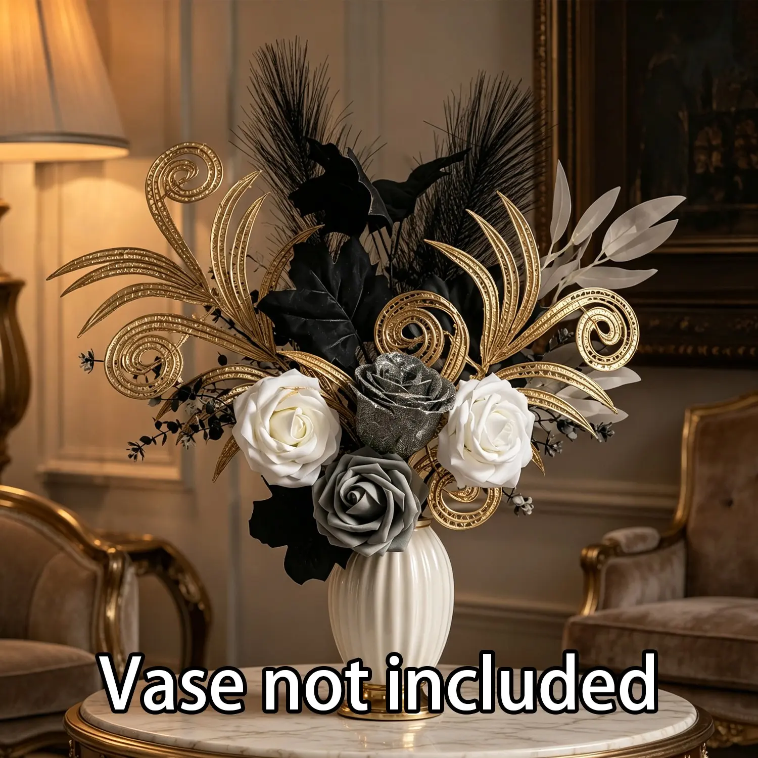 1 Set Artificial Flower Arrangement, Leaves, Ice Roses, Smoke Roses, Leaves, Night Velvet Flowers, Wall Decor, Living Room Decor