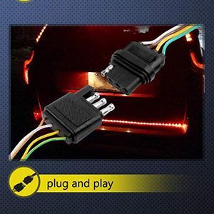 LED Tailgate Running Light Kit, Bar Strip for Truck, Strobe (Flashing) Brake Flexible Switchback Red Amber Yellow Sequential Turn Signal board Light (48 Inch) Suitable for repair Light Bar with Connector