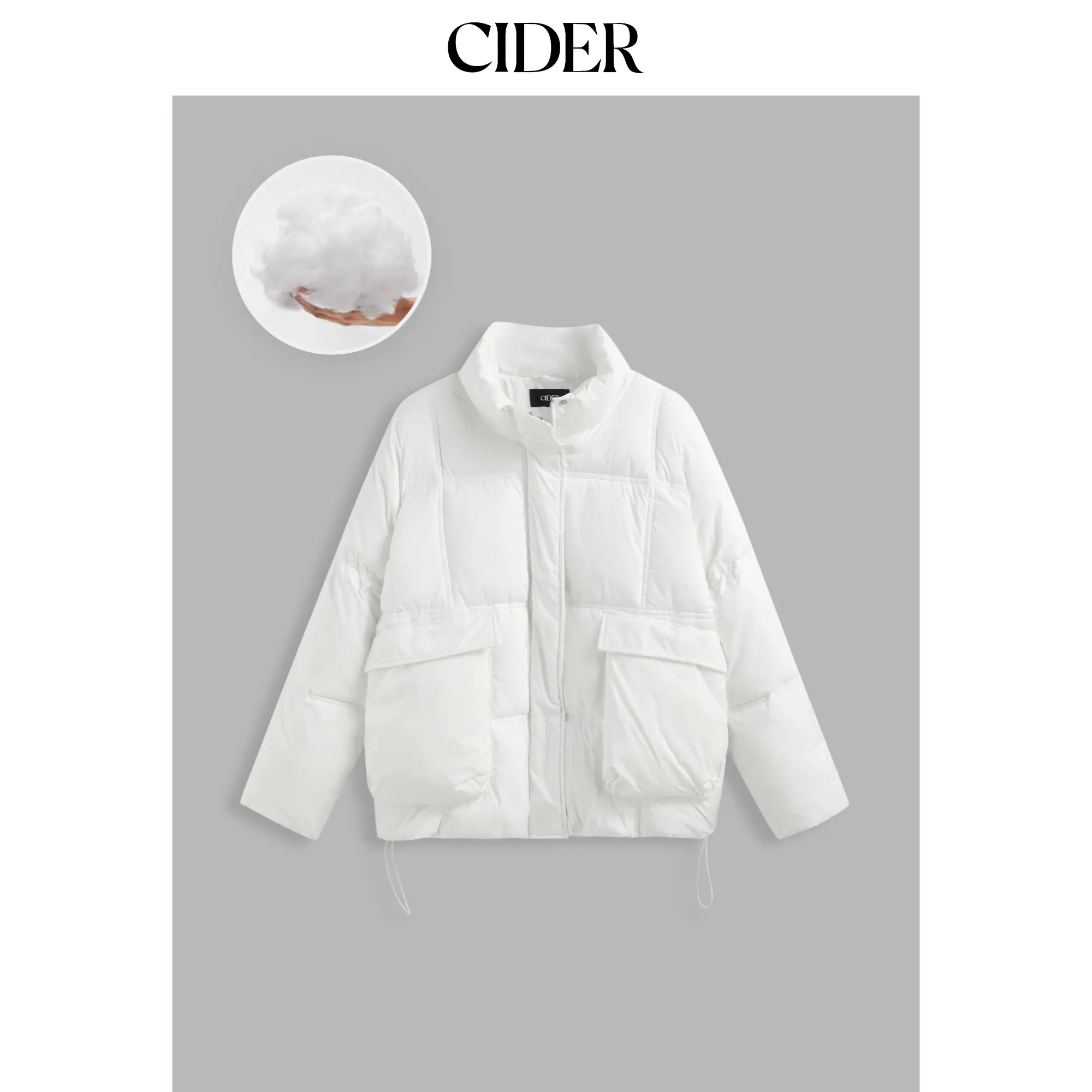 Cider [size 4-8] Stand Collar Quilted Drawstring Puffer Jacket SummerFinds
