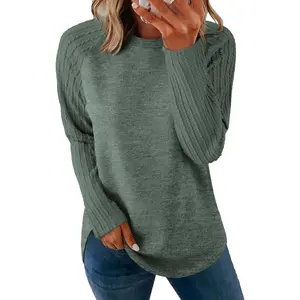 Sweatshirt for Women Long Sleeve Shirts Crewneck Sweaters Fall Fashion Outfits 2025 Trendy Tunic Tops Plus SizeGift