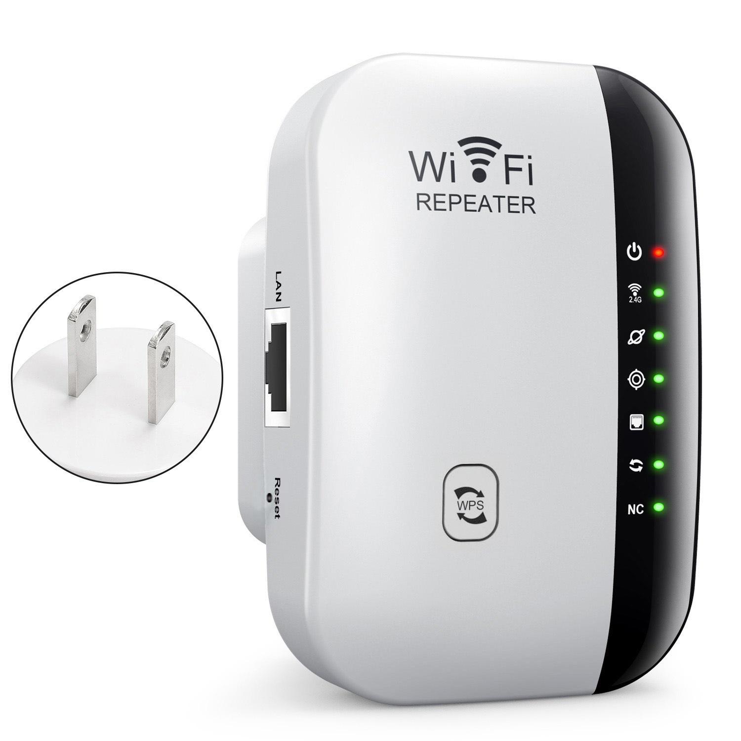 300mbps Wireless Range Extender, Easy Setup Home Office Wi-Fi Booster with 7 LED Lights, Enhance Your Network Signal for Home Office Enhancement