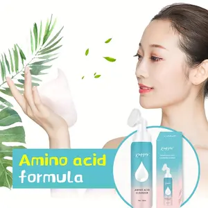 130ml Gentle Foaming Facial Cleanser with Silicone Brush, Skin-Friendly Daily Face Wash for Women, Deep Cleansing Oil Control Skincare Product for All Skin Types Including Sensitive Skin