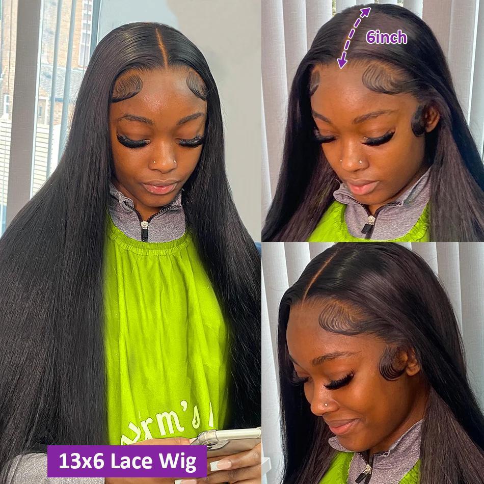 Bling Hair 13x4 13x6 Lace Frontal Bone Straight Wigs Brazilian Human Hair Wigs On Sales Pre Plucked Hd Transparent Human Hair For Woman 4x4 Lace Closure Cheap Wigs 30 28 Inch 180% Density TikTokShopStockUp