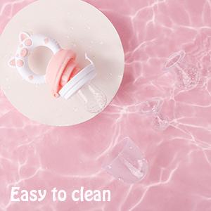 Baby Solids/Frozen Fruit Feeder Pacifier, Infant Teether Toy 4M+, BPA-Free Silicone Pouch & Nipple, Safely Introduce Solids, Teething Relief, 2-Pack