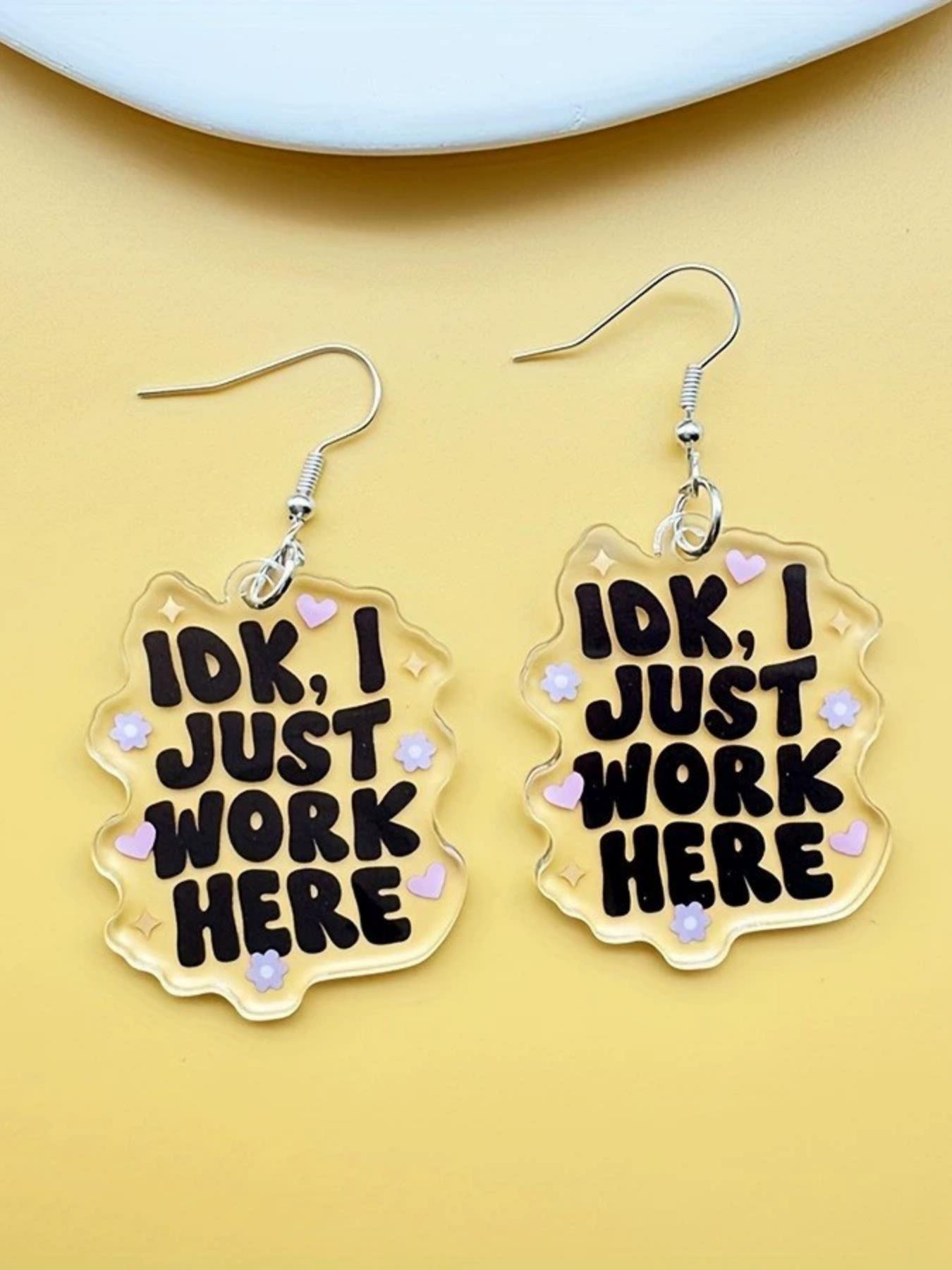 Fashion Letter Pattern Acrylic Earrings, Lightweight Earring, Cute Creative Jewelry for Women, Trendy All-match & Exquisite Jewelry for Birthday Gift, Heart Shaped Earrings