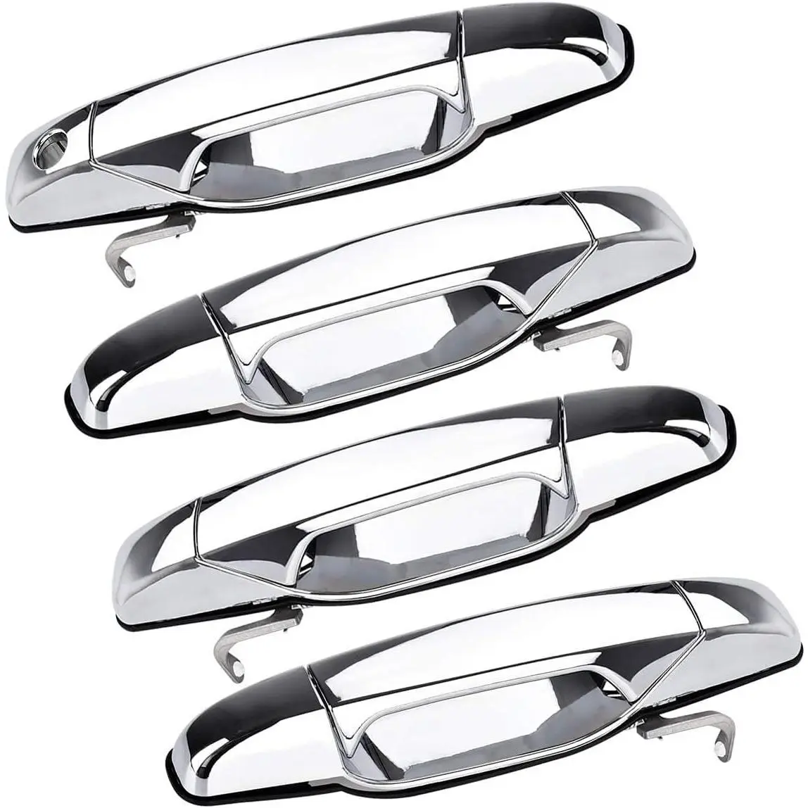 4Pcs Chrome Exterior Door Handles for Driver & Passenger Side, 4 Pcs Silver Replace Parts for 2007-2013 Avalanche, 2007-2014 Chevy Silverado Suburban Tahoe, GMC Sierra Yukon, Cadillac Escalade, Replaces# 22738722 22738721 (Multiple Cars Compatible)