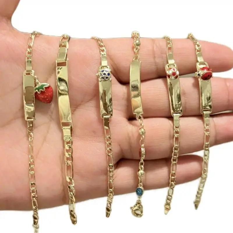 Custom Personalized 14K Gold Plated Kids ID Bracelet – Engraved Name Tag Keepsake Jewelry, Adjustable Dainty Wristband for Toddlers & Babies, Meaningful Birthday Gift for Boys Girls