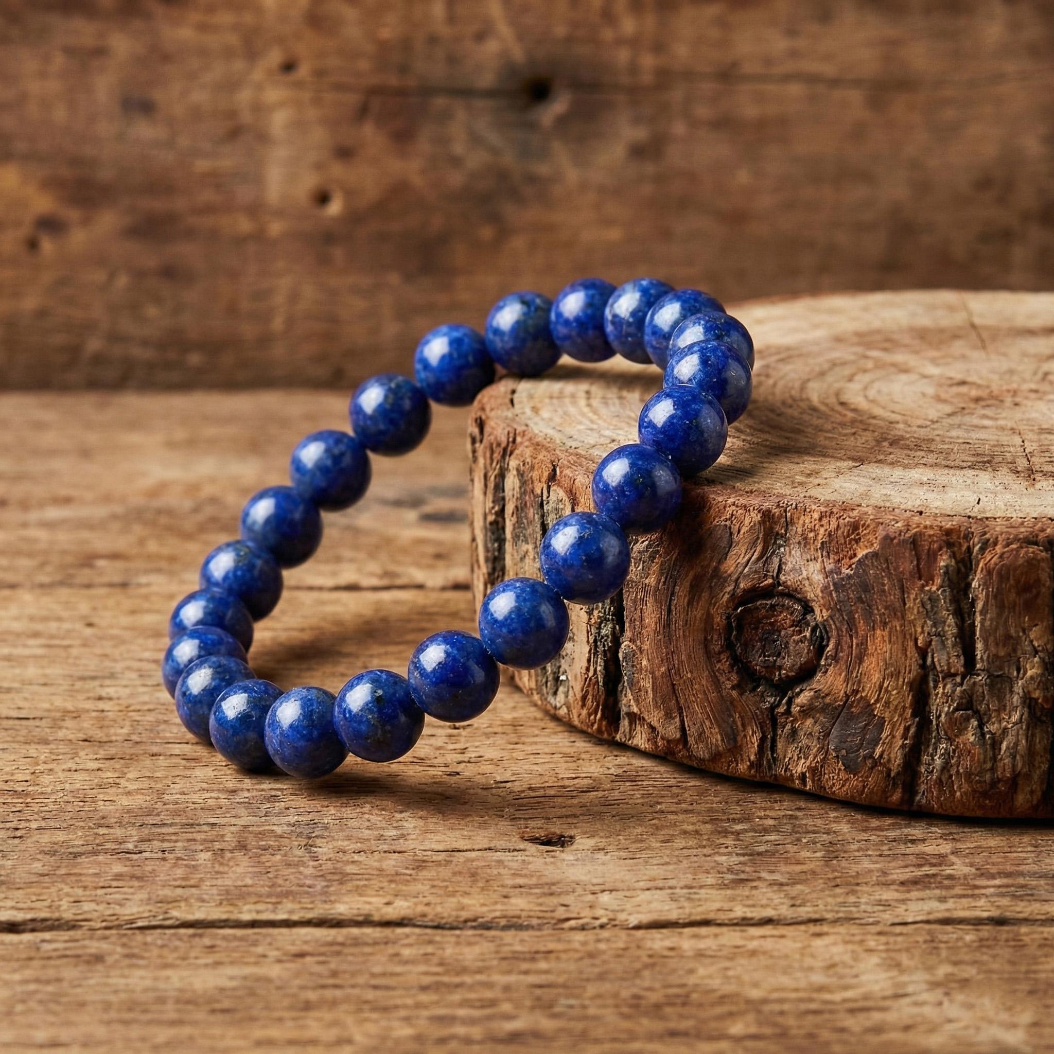 DB- Blue Lapis Lazuli Stone Beaded 8mm Friendship Bracelets Gemstone Stretch Healing Bracelet for Men Women, Boho Style Perfect Gift for Daily Wear & Valentine's Day-DB