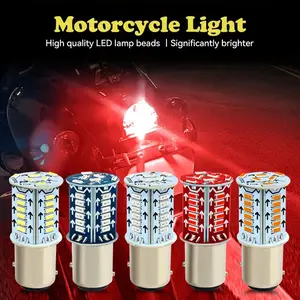 1Pc Motorcycle 1156 Blue 1157 LED Light - 12V DC, 720lm, 30SMD Chips - Multi-Function Bulb for Brake, Headlight, Reversing, Parking, Turn Signal