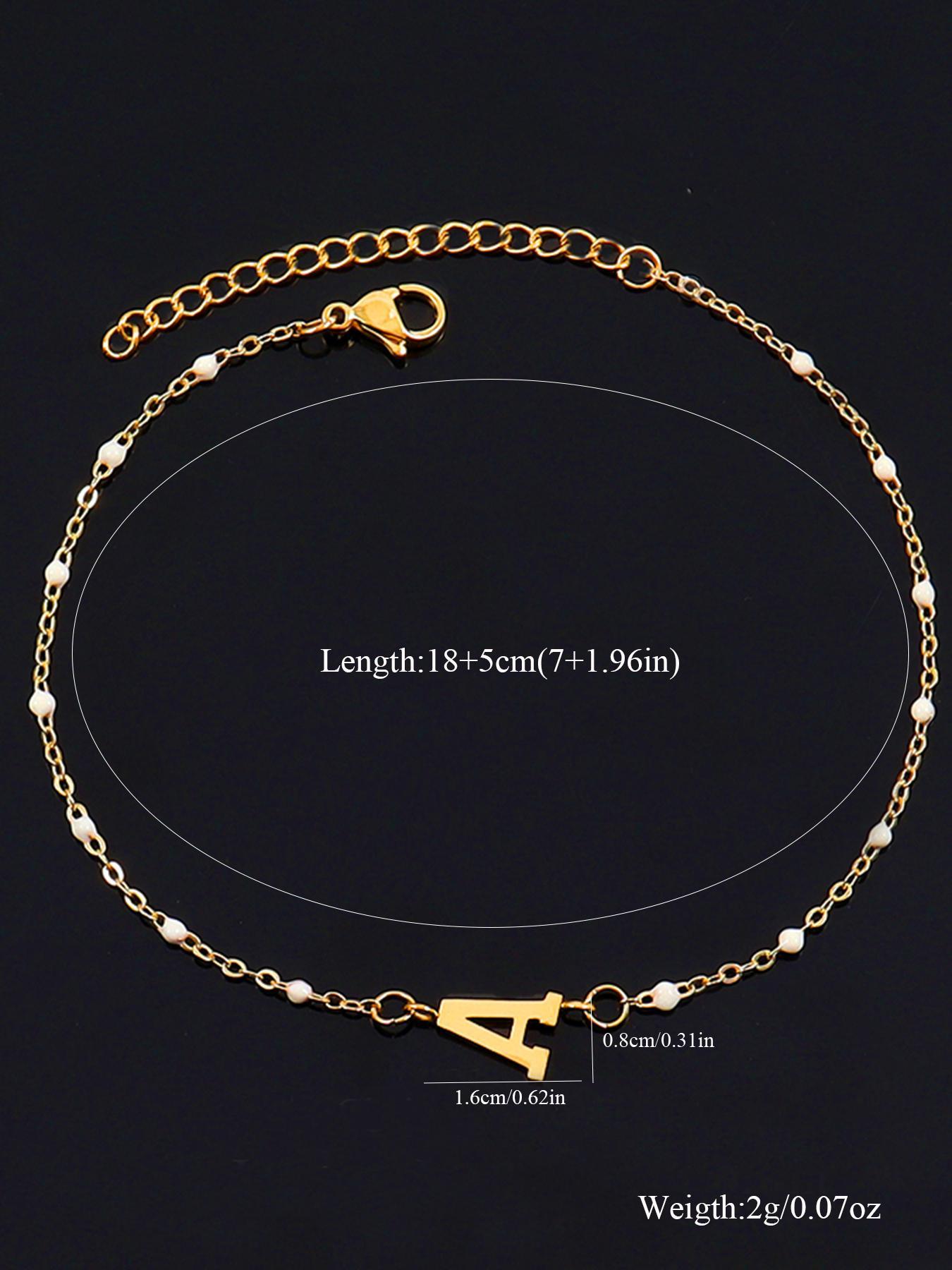 Summer Fashion Letter Detail Link Bracelet, Summer Jewelry, Stainless Steel High Quality Bracelet for Women for Party, Daily Clothing Decor, Trendy All-match & Exquisite Jewelry for Birthday Gift, Gifts for Wife, Fashionable Jewelry