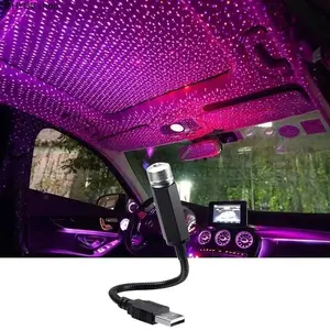Adjustable USB-Powered Galaxy Star Night Projector Lamp, Mini LED Star Roof Projection Light For Car Interior, Multipurpose Decor Atmosphere Lamp Perfect For Auto Ambient Lighting, Bedroom Night Styling And Daily Car Star Light Matching