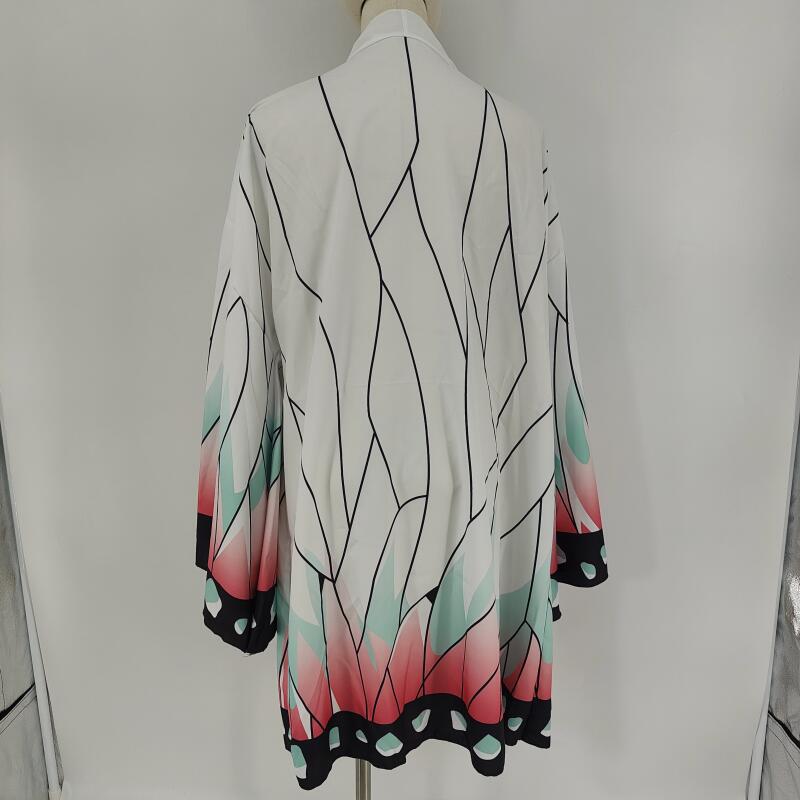 Japanese Anime Kochou Shinobu Cosplay Costume Summer Woman Kimono Cardigan Cloak Beach Vacation Bikini Butterfly Robe Tops
