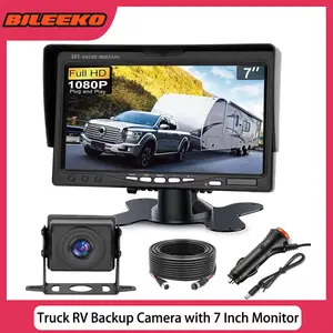 7 Inch Desktop Car Monitor + Backup Camera, Full Parking Assistance Kit, HD Night Vision, Universal Damage-Free Installation