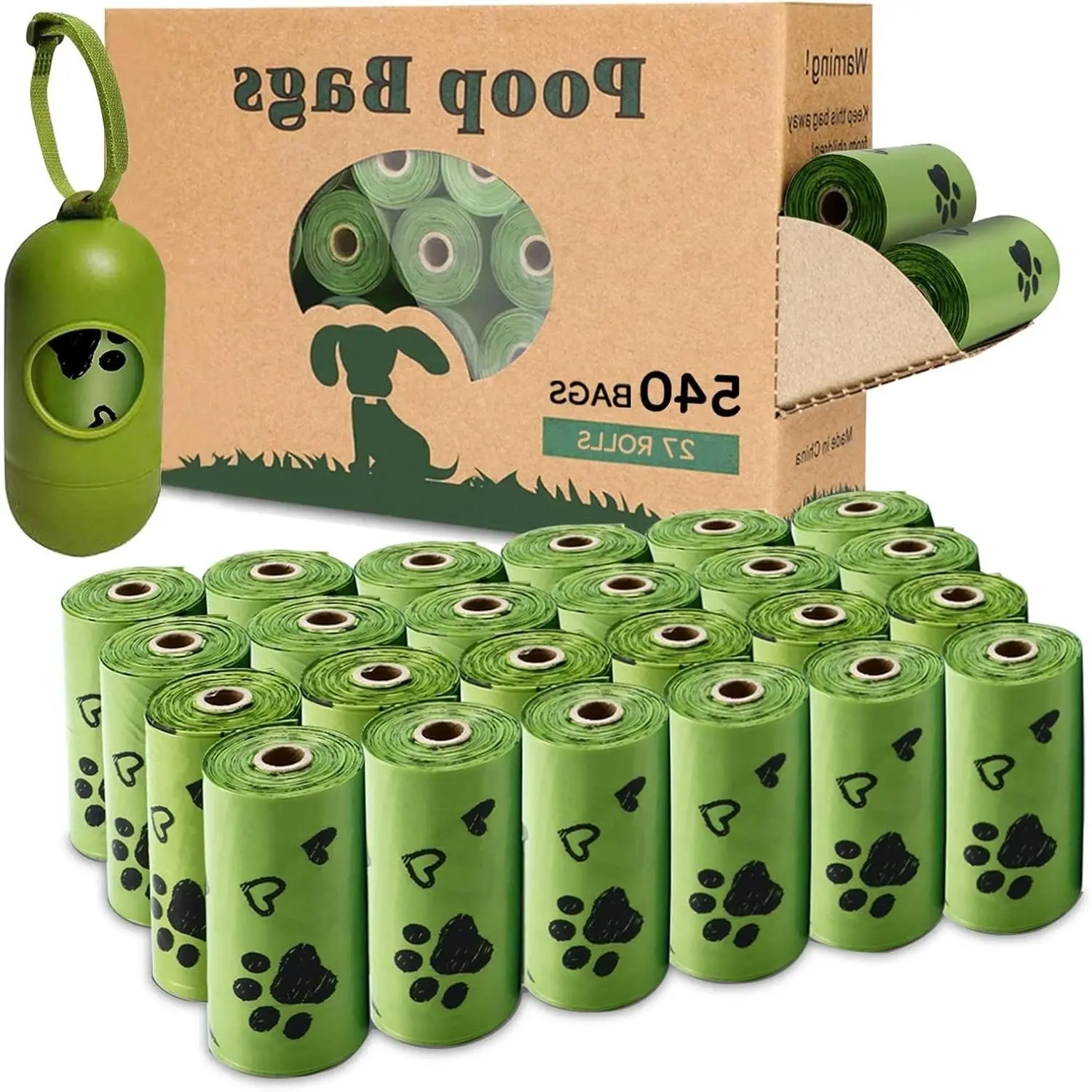 Biodegradable Dog Poop Bags 540 Count with Dispenser, Scented Strong Large 9x13 Inch Waste Refill Bags for Daily Dog Walks, Cat Litter Cleanup, Outdoor Travel & Multi-Pet HouseholdsGift