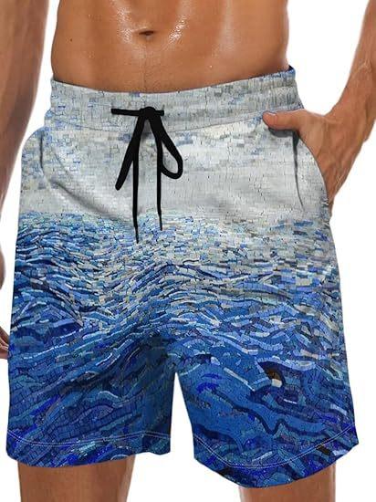 Vintage Plant Pattern Beach Shorts Men Coconut Tree 3D Printed Swim Trunks Summer Hawaiian Shorts Loose Board Shorts