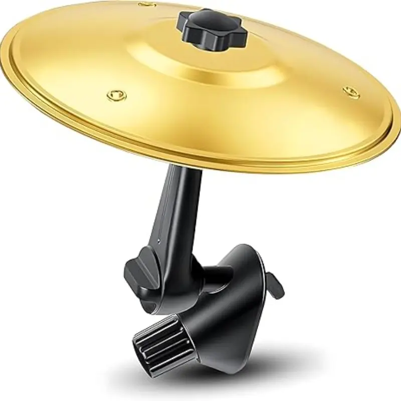 Mini Car Cymbal for Air Vent - Portable Drum Crash Accessory with Mini Stick - Fun Musical Instrument Gadget for Drummers & Music Lovers - Creative Car Interior Decor & Gift (Gold) Fun Car Accessories
