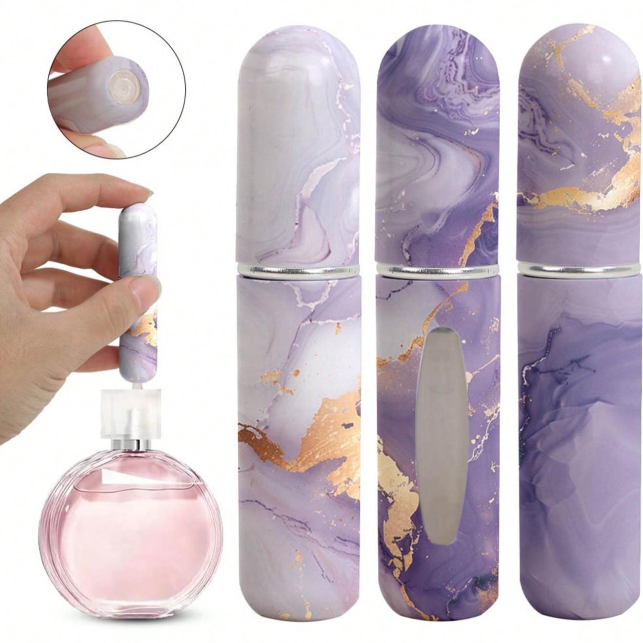 Marble Pattern Refillable Perfume Bottle, 3 Counts Portable Atomizer Bottle, Refillable Perfume Spray, Storage Bottles for Traveling and Outgoing, Makeup Cosmetic Storage