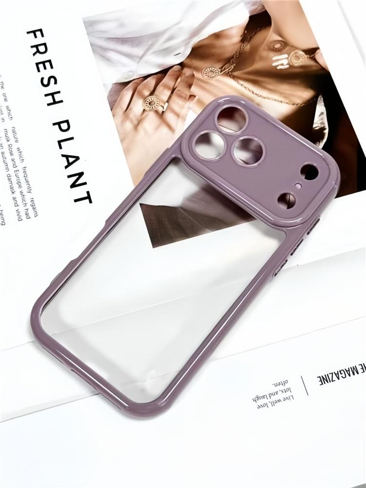 Premium Large Camera Window Clear Phone Case for iPhone 17 Pro Max/16 Plus/15 14 13 12 Pro, Soft TPU Bumper Anti-Scratch Shockproof Protective Cover in Multiple Solid Colors