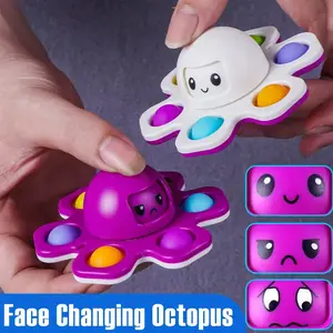 New Anti Stress Push Bubble Fidget Spinner Face-Changing Sensory Toy Push popete Spiner Stress Relief Fidget Toys For Kids