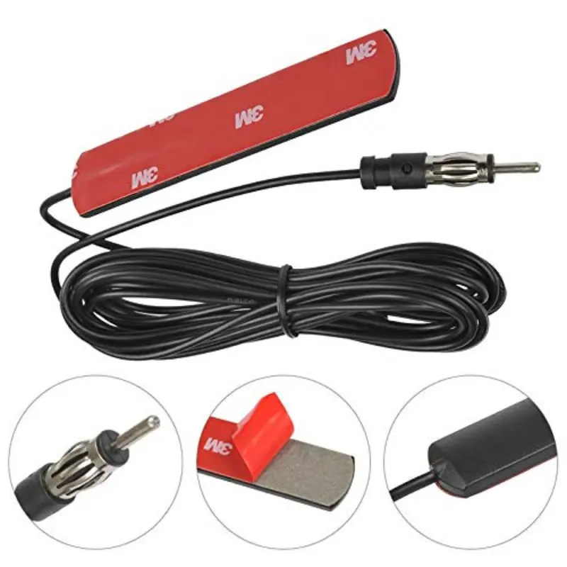 Ant-309 Car Radio Antenna, Strong Fm Signal Frequency Patch Antenna, Front and Rear Windshield Mount Installation, Small Long Lotus Head, Vehicle Accessories