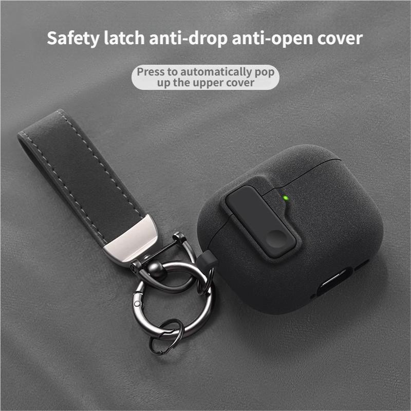 Accessories Suitable for AirPods 1/2/3/4 pro Cases with Safety Lock & Keychain - Secure Soft Cover for Wireless Charging, Button Access & Anti-Slip Grip