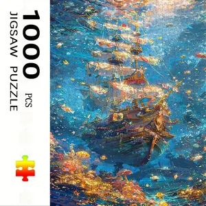 1000 Piece Giant Sailboat Puzzle, Adult Family Interactive DIY Puzzle Toy, Holiday Scene, Mixed Colors, Perfect Gift, Durable Puzzle