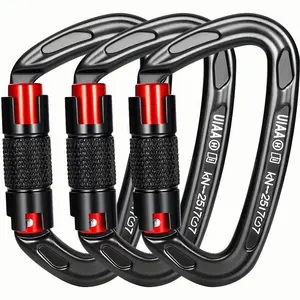 25KN Auto Locking Climbing Carabiner Clip,Aluminum Alloy Carabiner Clips Multipurpose Buckle Hooks for Climbing Camping Hiking Fishing Outdoor Gear Keychain & Rope Attachment